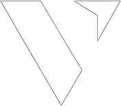 Logo Restauracji Velour - biała, minimalistyczna litera V